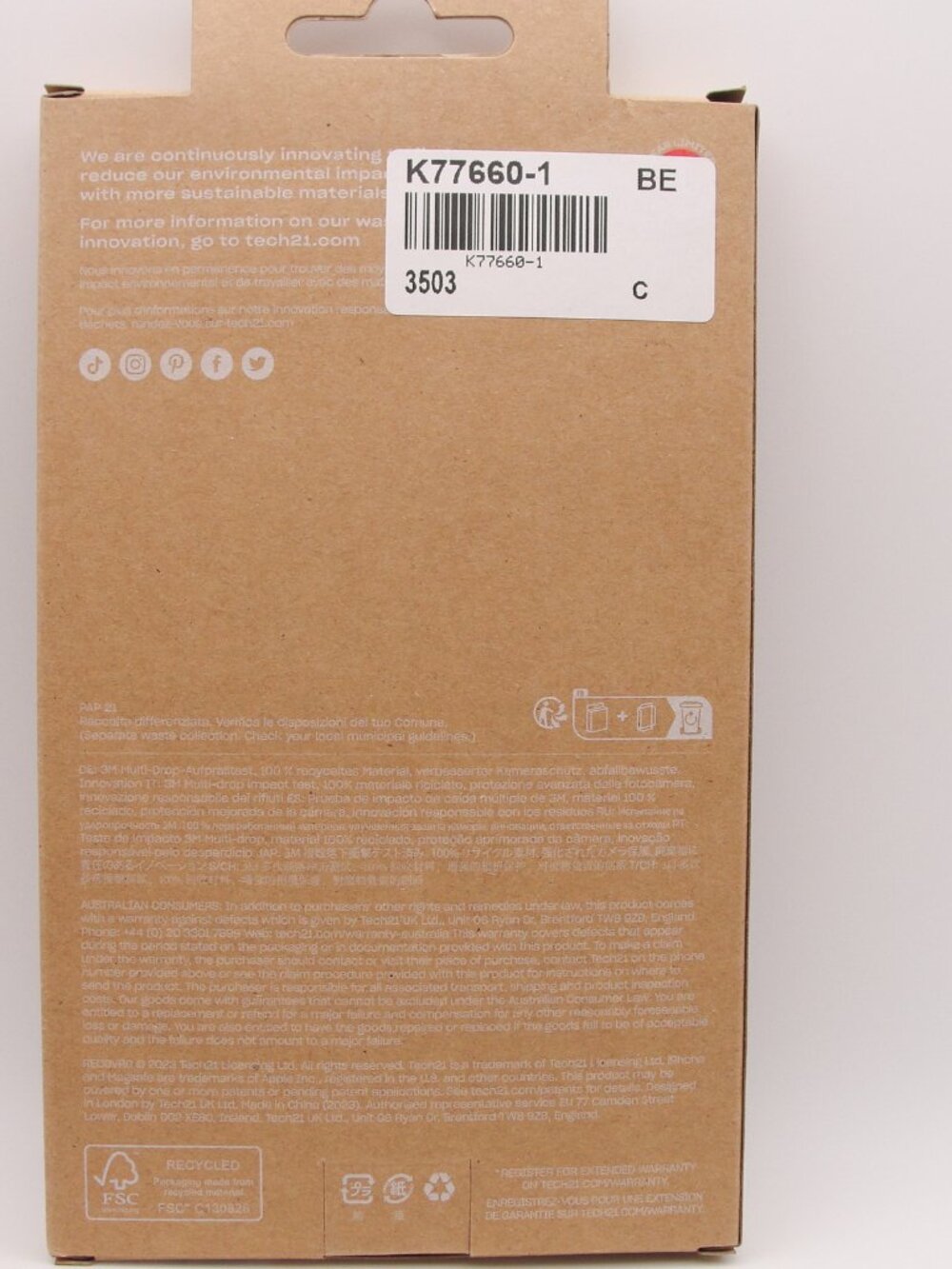 Tech21 Recovrd Case for iPhone 15 – Black, MagSafe Compatible New - Picture 4 of 8